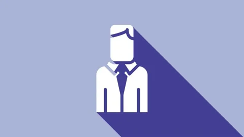 White Worker icon isolated on purple background. Business avatar symbol user Stock Footage 148298305