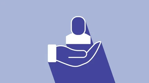 White Worker icon isolated on purple background. Business avatar symbol user Stock Footage 225841670