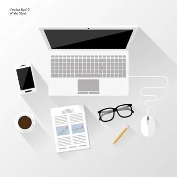 White workspace Stock Illustration