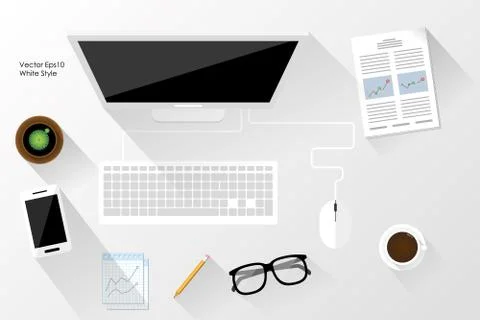 White workspace Stock Illustration