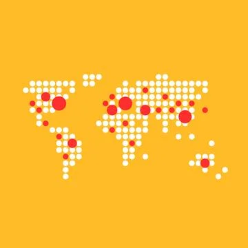 White world map from dots like stats Stock Illustration