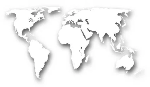 White world map Illustrazione stock