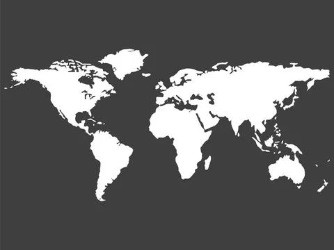 White world map isolated on gray background white world map isolated on gr... Fotos de archivo