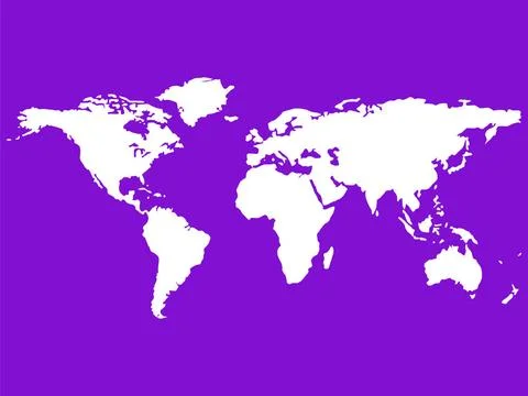 White world map isolated on purple white world map isolated on purple, abs... Fotos de archivo