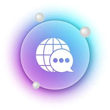 White World map made from speech bubble icon isolated on white background. .. Ilustração Stock