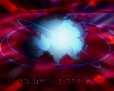 White world map rolling with colorful rays Stock Footage 255786145