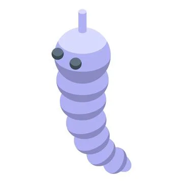 White worm cocoon icon isometric vector. Animal caterpillar 库存插图
