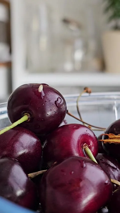White worms crawl together into the core of ripe red cherry Stock Footage 339184985