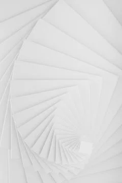 White wortex abstract geometric background, pattern. Clean white panels spira Stock Photos