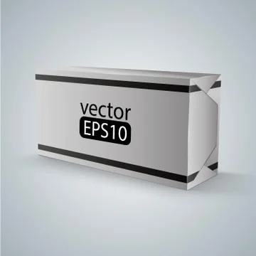 White wrap box package Stock Illustration