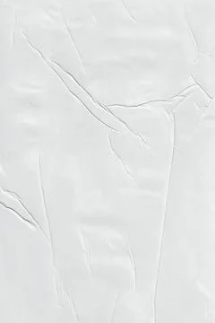 White Wrinkled Paper Texture Background with Creases and Folded Surface Stock Illustration