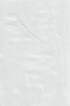 White Wrinkled Paper Texture Background with Creases and Folded Surface Stock Photos