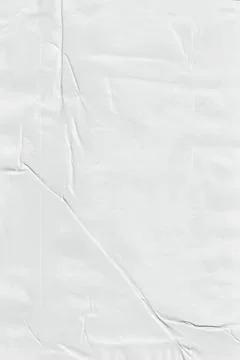 White Wrinkled Paper Texture Background with Creases and Folded Surface Stock Photos