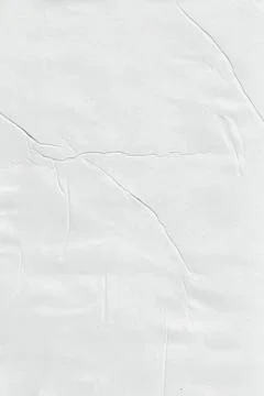 White Wrinkled Paper Texture Background with Creases and Folded Surface Stock Photos