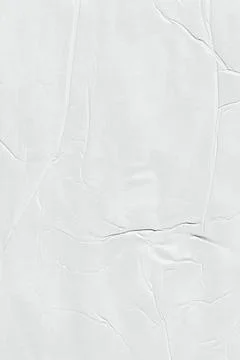 White Wrinkled Paper Texture Background with Creases and Folded Surface Stock Photos