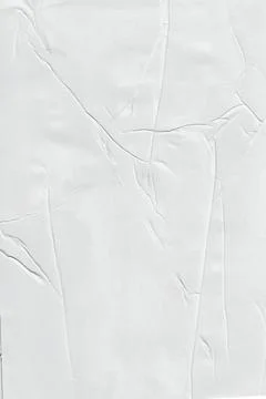White Wrinkled Paper Texture Background with Creases and Folded Surface Stock Photos