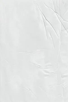 White Wrinkled Paper Texture Background with Creases and Folded Surface Stock Photos