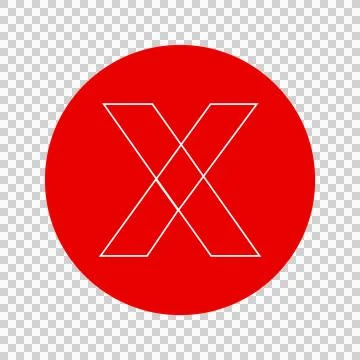 White X Symbol on Red Circle Background Illustrazione stock