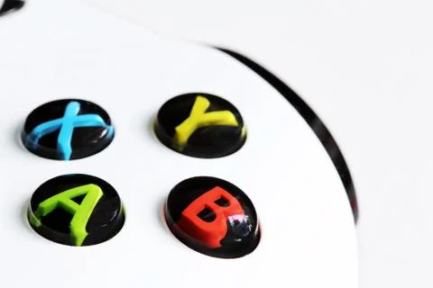 White xbox one controller closeup macro buttons joystick game pad Foto stock