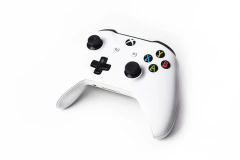 White Xbox One S Controller, Joystick isolated on a white background photo Stock Photos