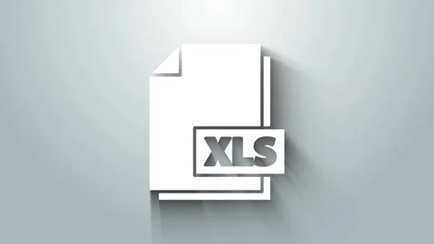 White XLS file document. Download xls button icon isolated on grey background Stock Footage 145859700