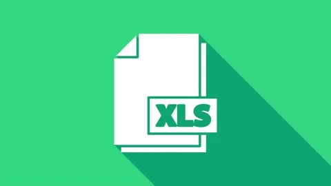 White XLS file document. Download xls button icon isolated on green background Stock Footage 146980665