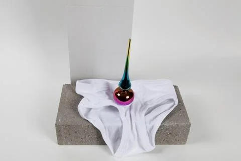 White y-front topper rainbow christmas tree Stock Photos