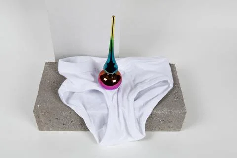 White y-front topper rainbow christmas tree Stock Photos