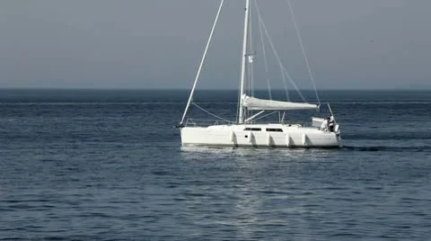 White yacht Stock Footage 10751759
