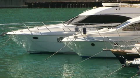 White yachts Stock Footage 8853160