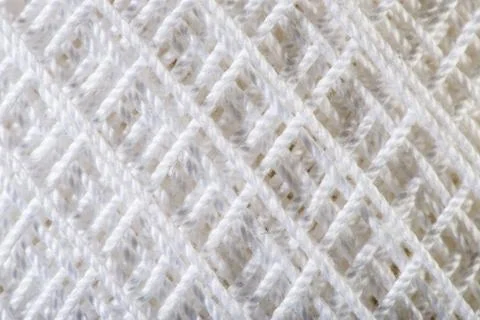 White Yarn close up Stock Photos