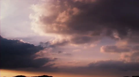 White yellow cirrus stratus clouds on dark blue sky. Stock Footage 281850492
