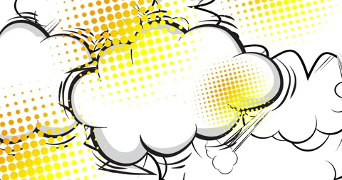 White Yellow Comic Book Clouds Background Stock Footage 169983444