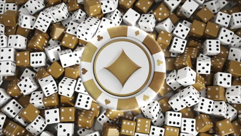 White Yellow Dices Falling with diamond chip Stock Footage 231326589