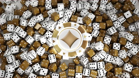 White Yellow Dices Falling Stock Footage 231285007