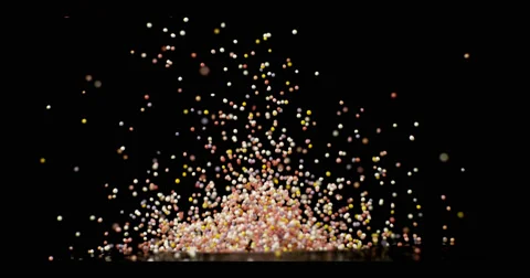 White, yellow &amp; pink balls in motion in 4K Stock-Footage 59919043