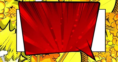 White Yellow Pop Art Background with Red Speech Bubble Stock Footage 167296338