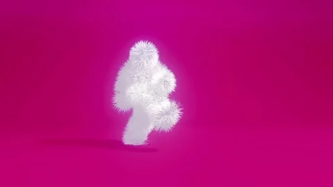 White Yeti character Dancing on a Red Background Stock Footage 80708031
