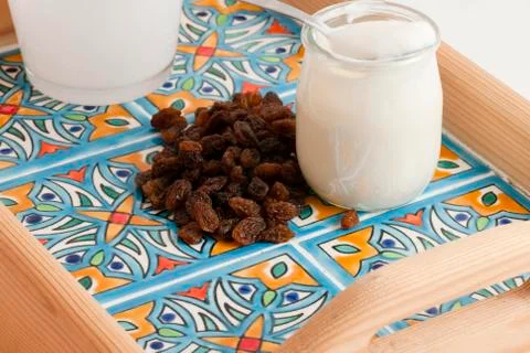 White yoghurt Stock Photos