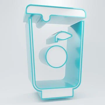 White Yogurt container icon isolated on grey background. Yogurt in plastic .. Stock Illustration
