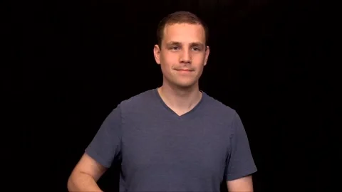 A white young Man on black background takes a selfie Vidéo 146263725