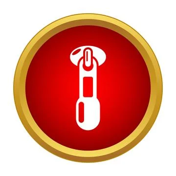 White zipper pull icon on red background イラスト素材