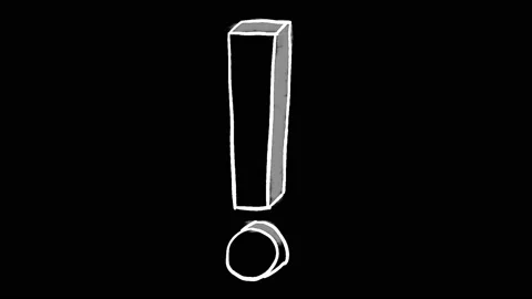 Whiteboard animation exclamation mark, ideal for graphic contributions and Stock Footage 151403381