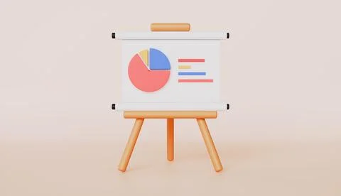 Whiteboard with bar graph, Statistical analysis, Strategic planning Stock Illustration