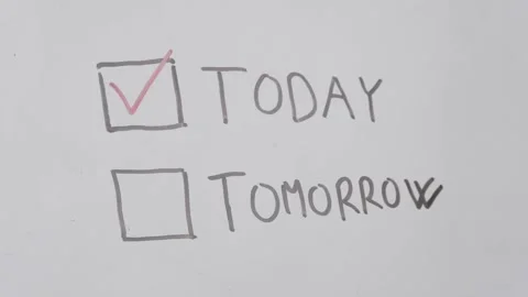 Whiteboard Checklist and Task Planning with Hand Checking Off Completed Today Stock Footage 345381354