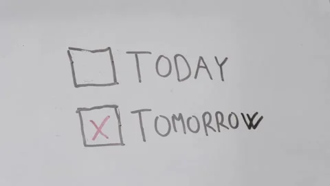 Whiteboard Checklist and Task Planning with Hand Checking Off Completed Stock Footage 345381625