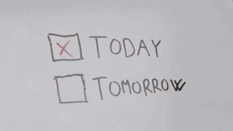 Whiteboard Checklist and Task Planning with Hand Checking Off Completed Today Stock Footage 345381642
