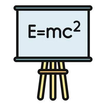 Whiteboard displaying emc equation for science lesson Stock-Illustration