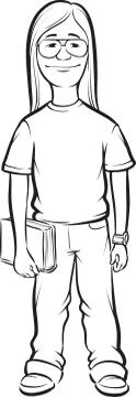 Whiteboard drawing - cartoon smiling programmer Stock Illustration