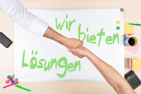 Whiteboard with german text Stockfoto's